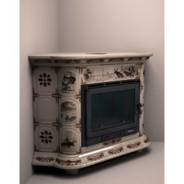 Каминная облицовка КимрПечь Прованс угловая Зима в лесу